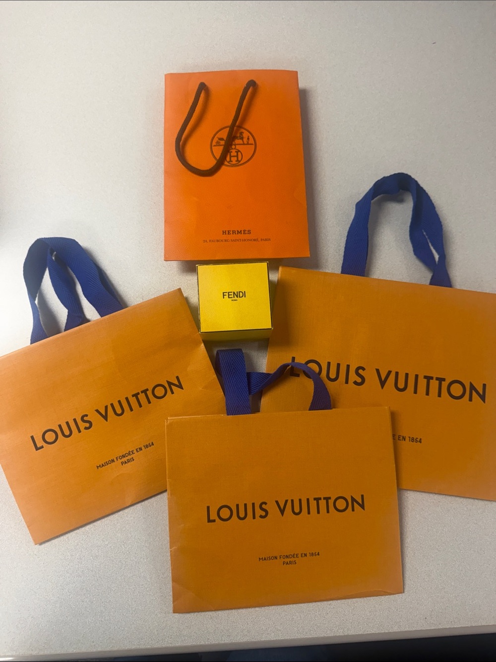 Hermes fendi Louis Vuitton shopping bags and boxes!